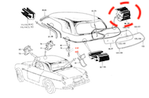  DATSUN ROADSTER HARDTOP REAR WINDOW WEATHER-STRIP 
