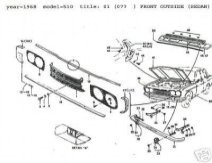 DATSUN 510 HOOD TRIM 