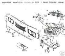 DATSUN 510 HOOD TRIM 