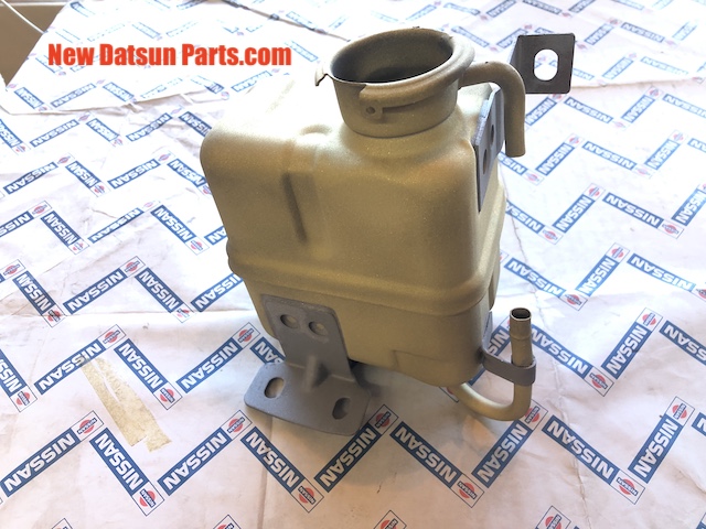 Used Datsun Roadster Radiator Overflow Tank – pressure tested and sandblasted.