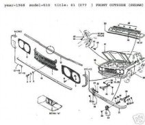 DATSUN 510 HOOD TRIM