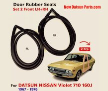 Nissan 710 160J 1967-1976 2 Front Doors Seal Rubber Weatherstrip