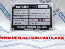  DATSUN ROADSTER SRL311 I.D. PLATE 