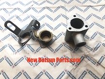 DATSUN ROADSTER THERMOSTAT HOUSING,3-HOLE WITH TOP PLATE & BOTTOM 